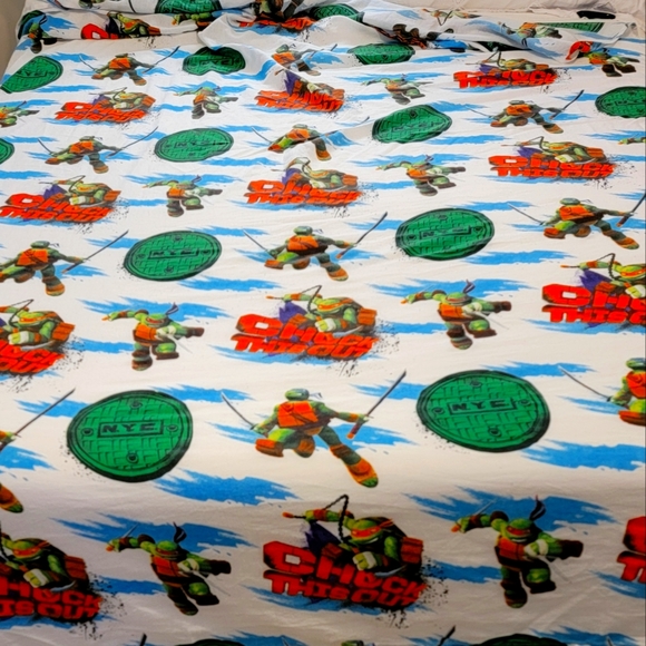 Nickelodeon Teenage Mutant Ninja Turtles Twin Flat Sheet 2013 - Picture 1 of 5